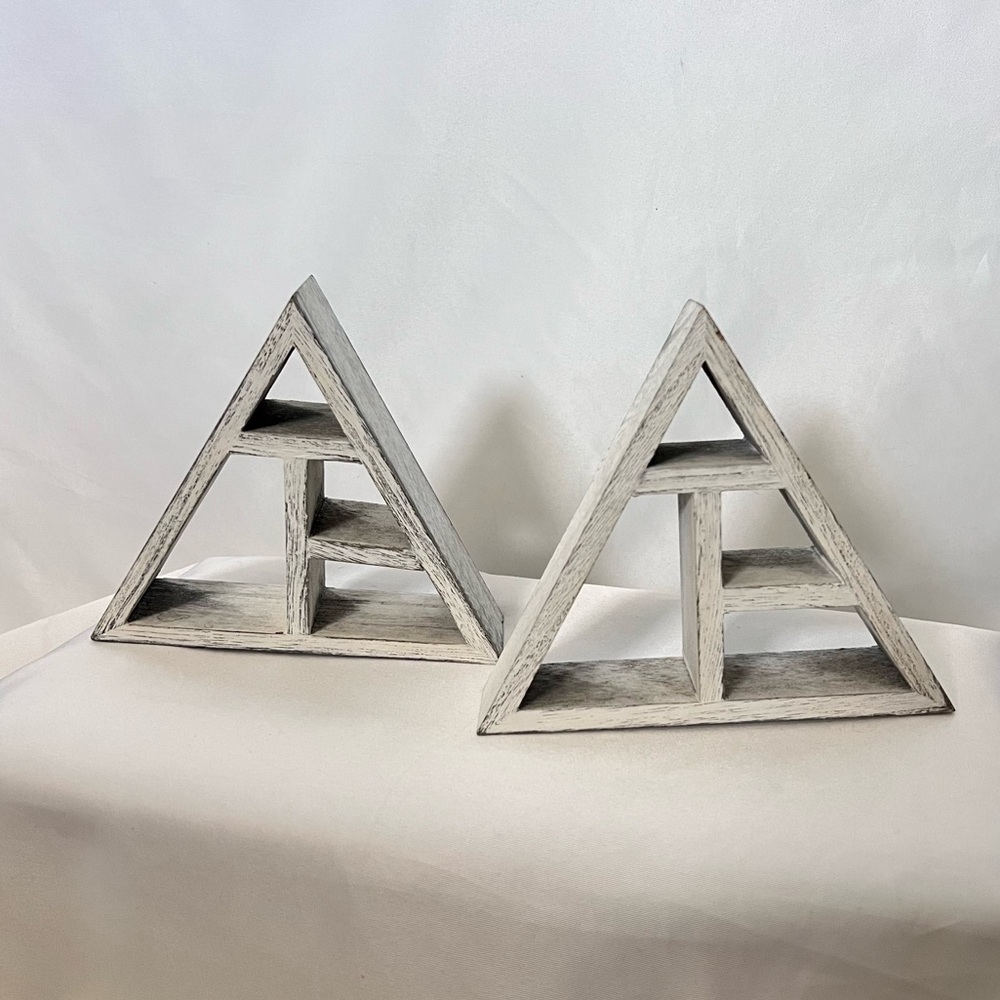 Wooden Triangle Crystal Holders